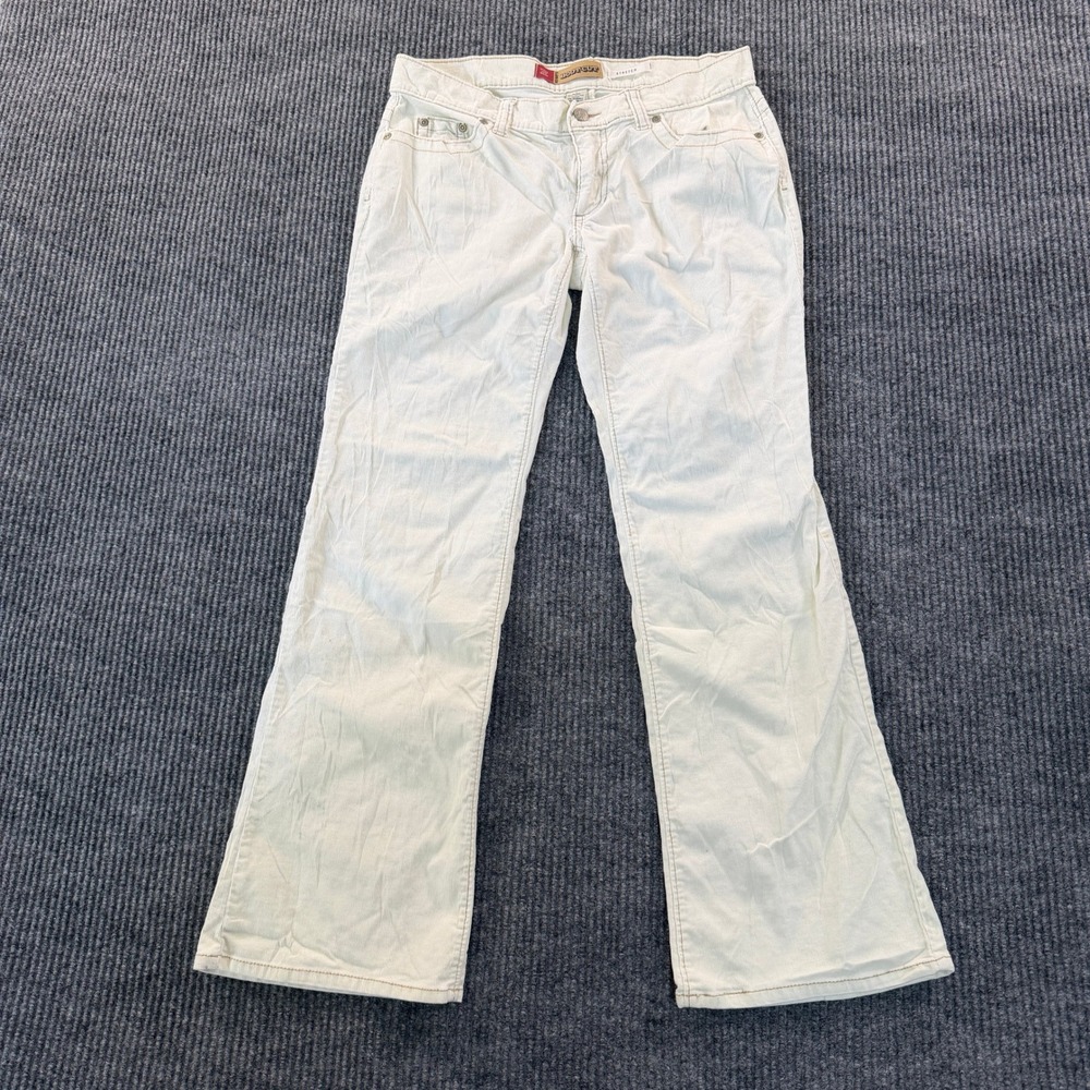 Old Navy Womens Ultra Low Waist Bootcut Corduroy Pants 4 Short Off White Stretch